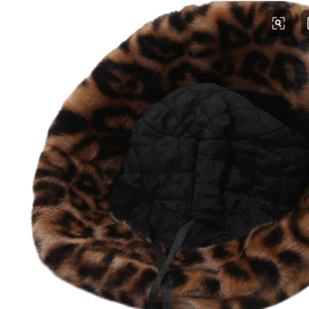 Faux Fur Bucket Hat Animal Print -3 Different Styles Leopard Print Cheetah Print - Picture 12 of 16